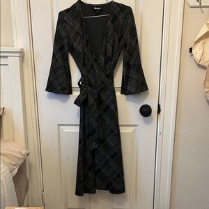 Bionica Charcoal midi wrap dress.